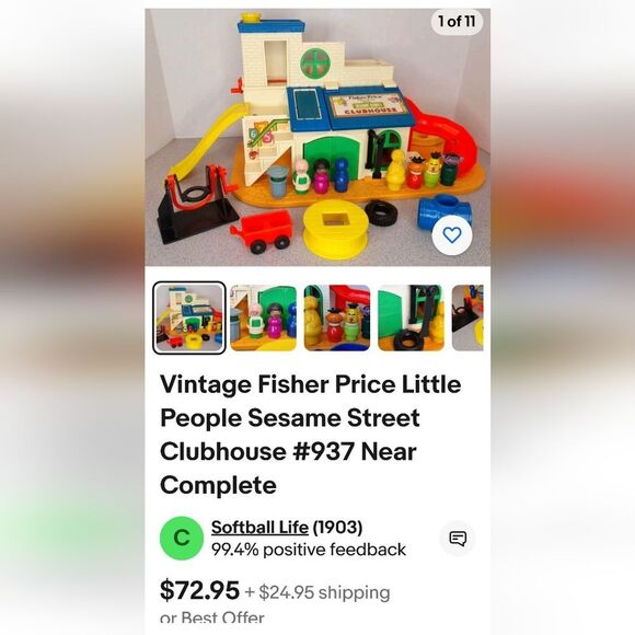 #11 Sesame Street Clubhouse #937, slide & figures, little people Fisher Price - Picture 15 of 16